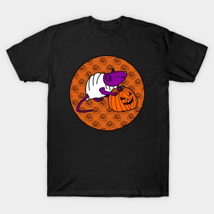 Halloween Horror Rat Orange Round T-Shirt